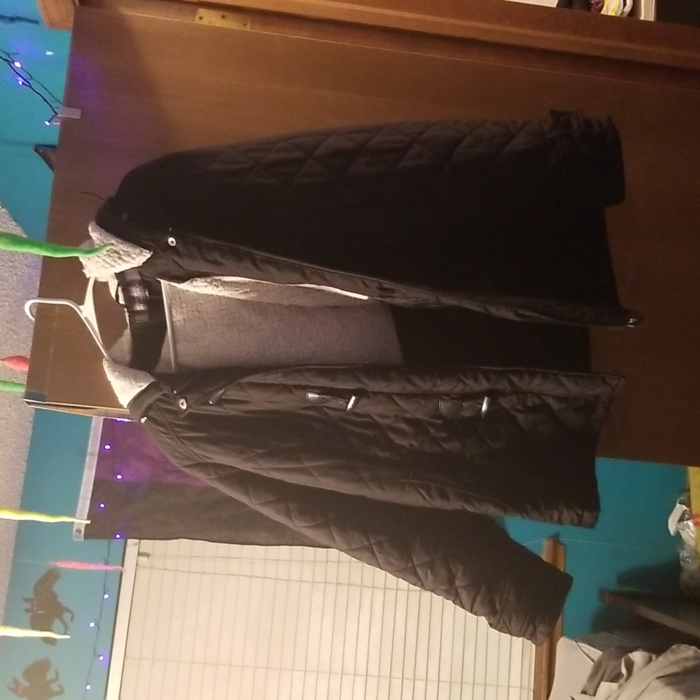 Black Puffer Jacket + Matching Gloves